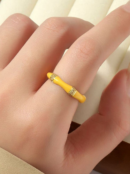 SALTY Stone-Studded Adjustable Finger Ring