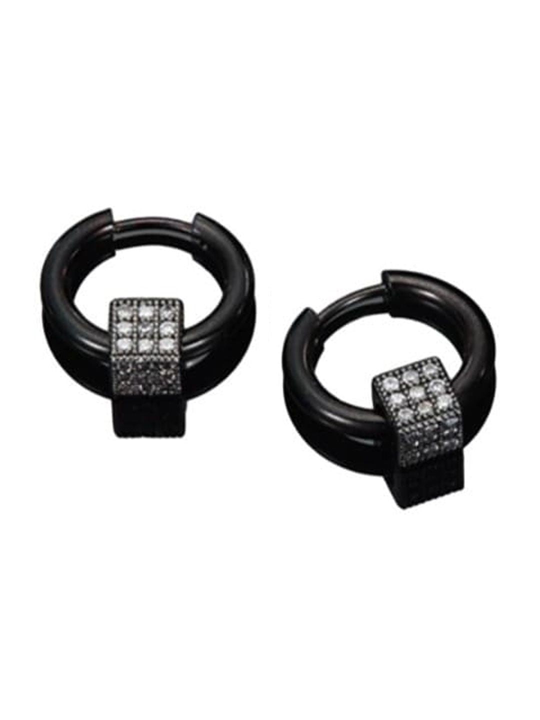 SALTY Men Stainless Steel Circular Shaped Hoop Earrings