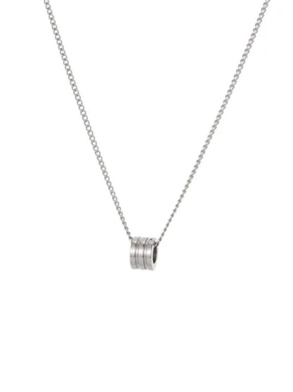 SALTY Men Stainless Steel Silver-Plated Circular Pendants with Chains