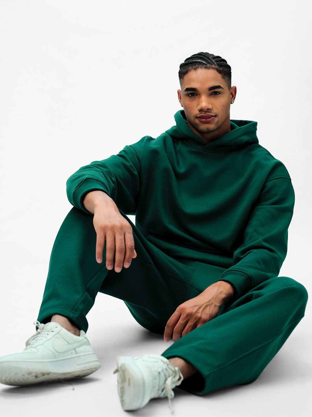 Men Bottle Green Wear A Hug Oversized Hoodie