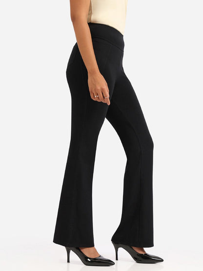 Women High Waist The Groove In Cotton Flare Track Pants