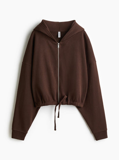 Drawstring Zip-Through Hoodie