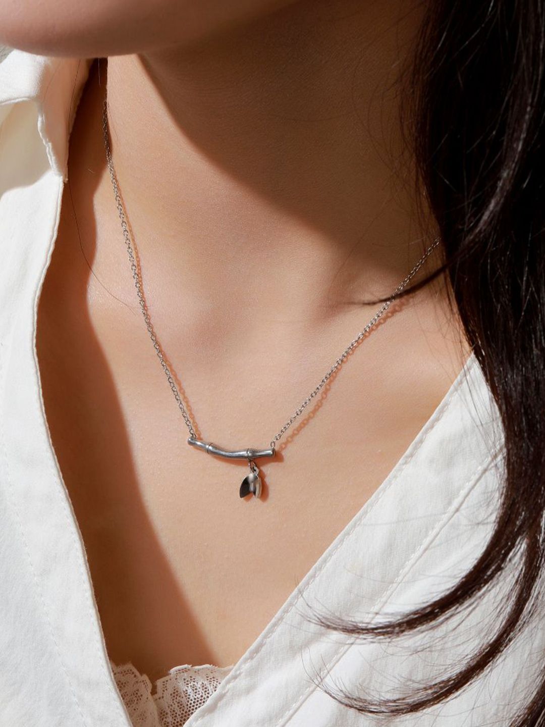 SALTY Stainless Steel Bamboo Bloom Necklace