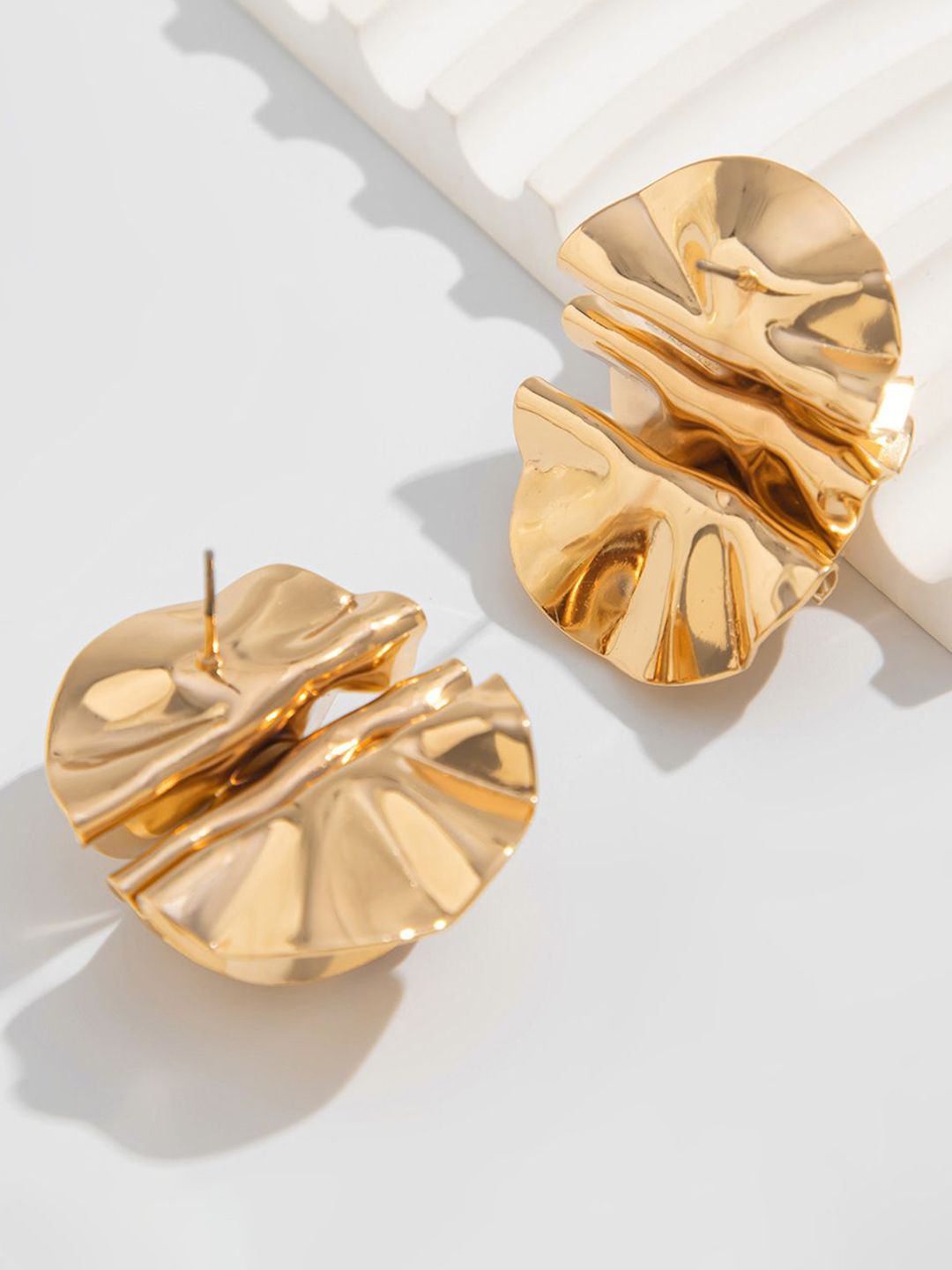 Gold-Plated Contemporary Studs