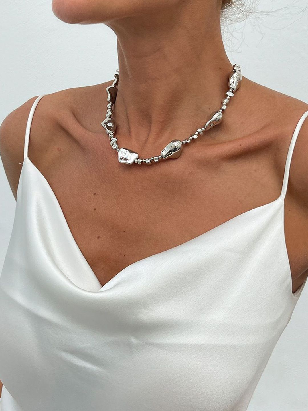 Silver-Plated Enamelled Necklace