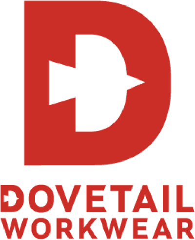 Dovetail Workwear logo with a red 'D' on a white background