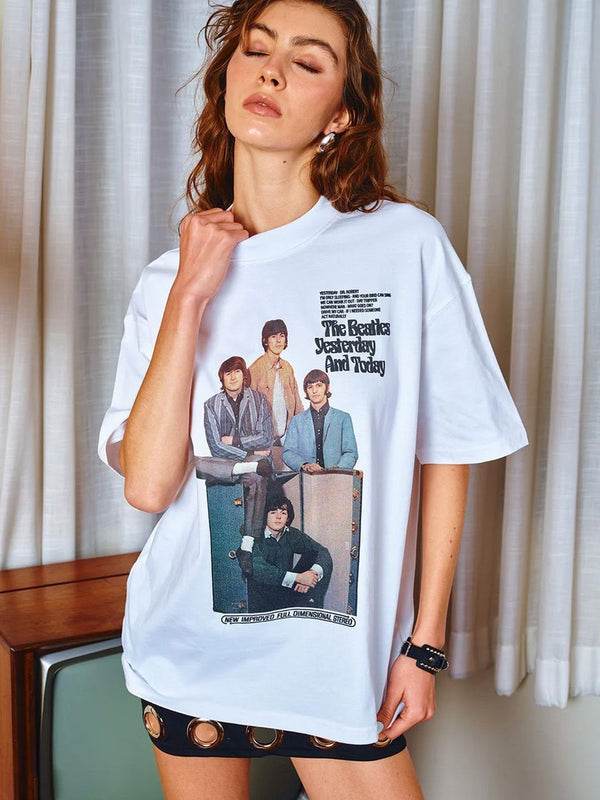 Women Printed Extended Sleeves Pockets T-shirt