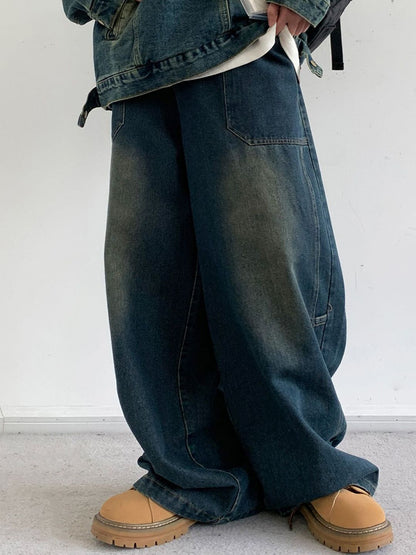 Men Wide Leg Medium Fade Jeans