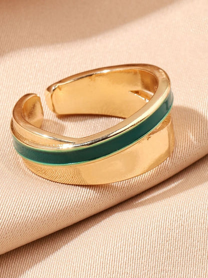 SALTY Pack of 2 Women Rumi Enamel Gold Ring