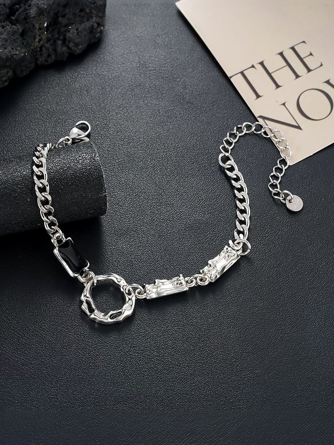 Men Handcrafted Silver-Plated Link Bracelet