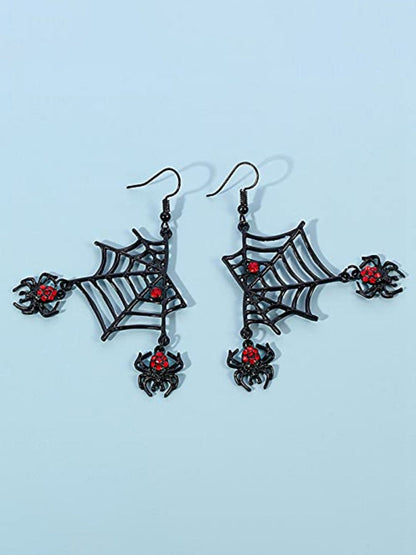 SALTY Stone Studded Venomous Web Drop Earrings