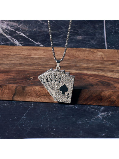 SALTY Pip Cards Chain & Tarazwa Silver Cuff Combo Jewellery Set
