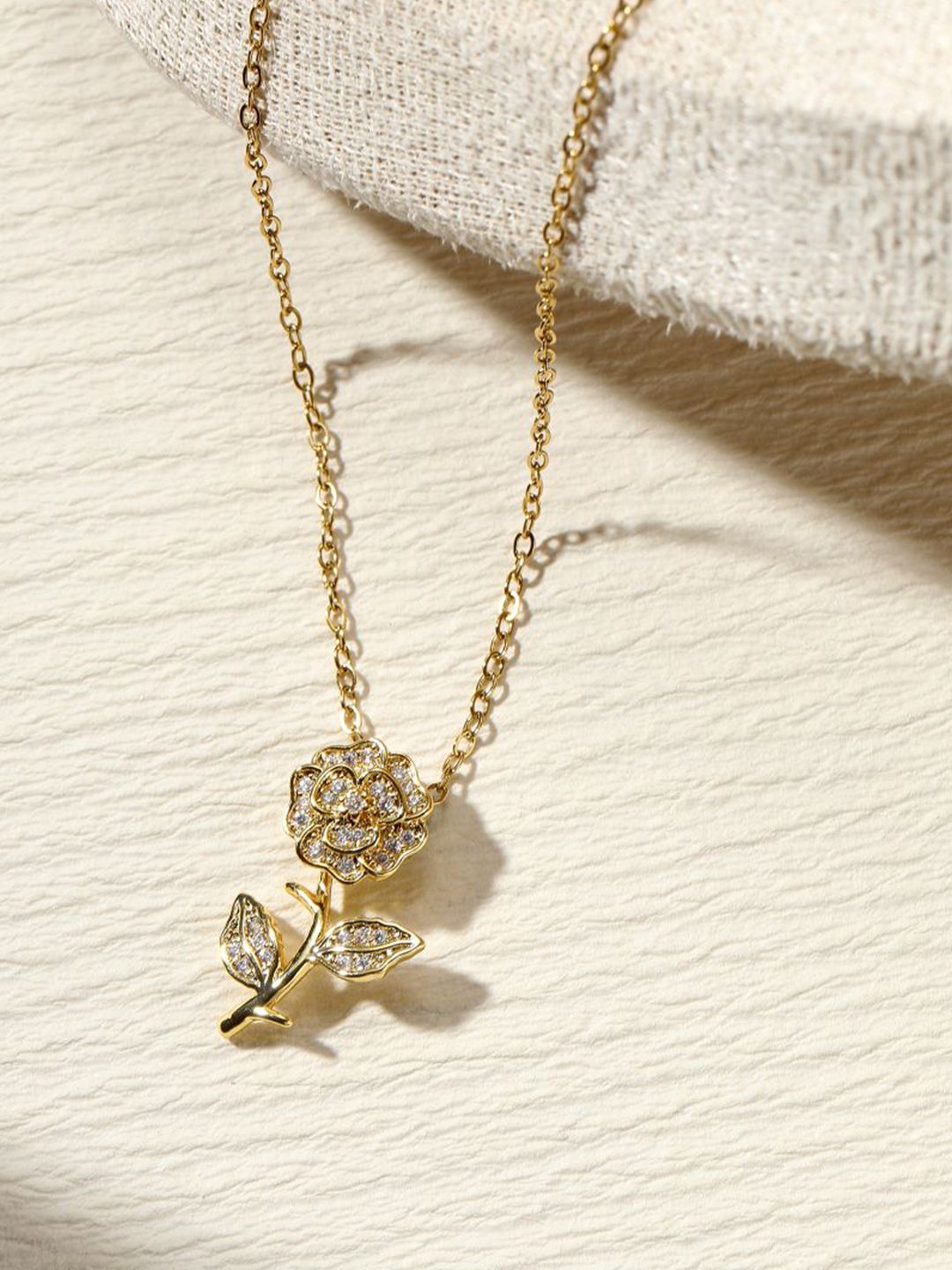 SALTY Stone Studded Petals & Promise Copper Chain