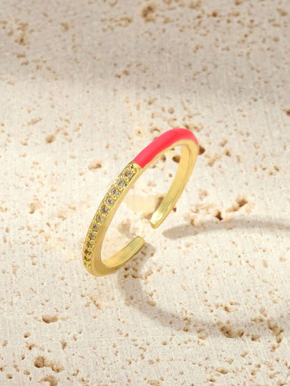 SALTY Stone-Studded Adjustable Finger Ring