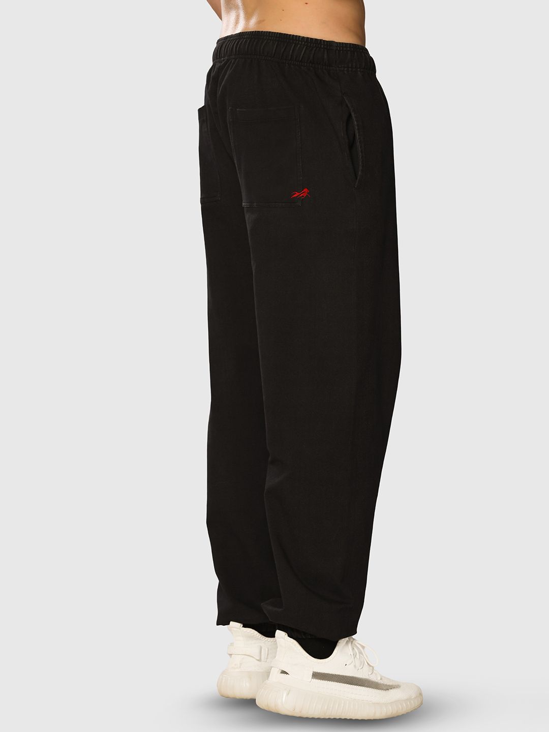 Men Printed Wide-Leg Mid-Rise Acid Wash Denim Joggers