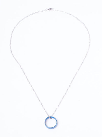 SALTY Men Stainless Steel  Circular Pendants with Chains