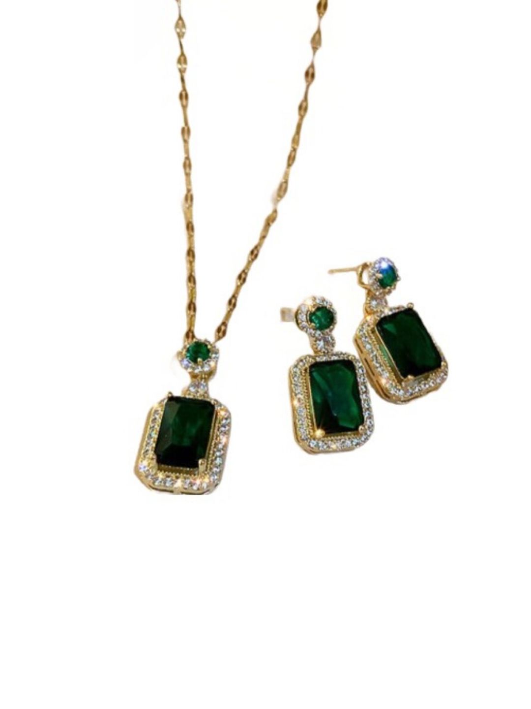 SALTY Gold-Plated Stone-Studded Jewellery Set With Finger Ring