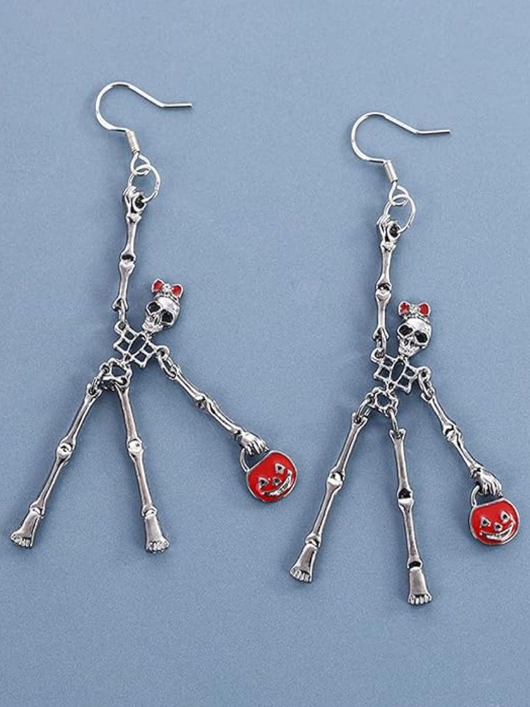 SALTY Pumpkin & Bones Drop Earrings