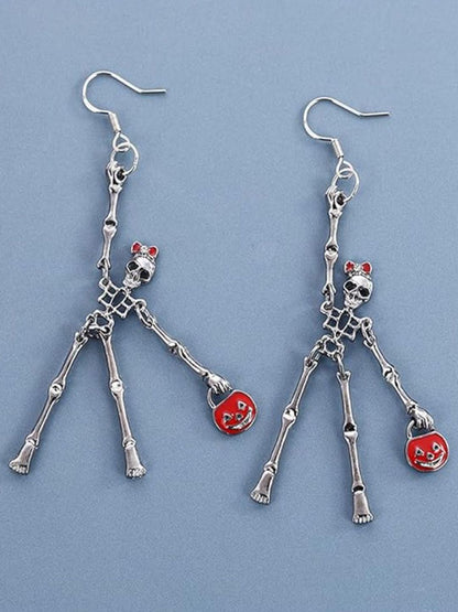 SALTY Pumpkin & Bones Drop Earrings