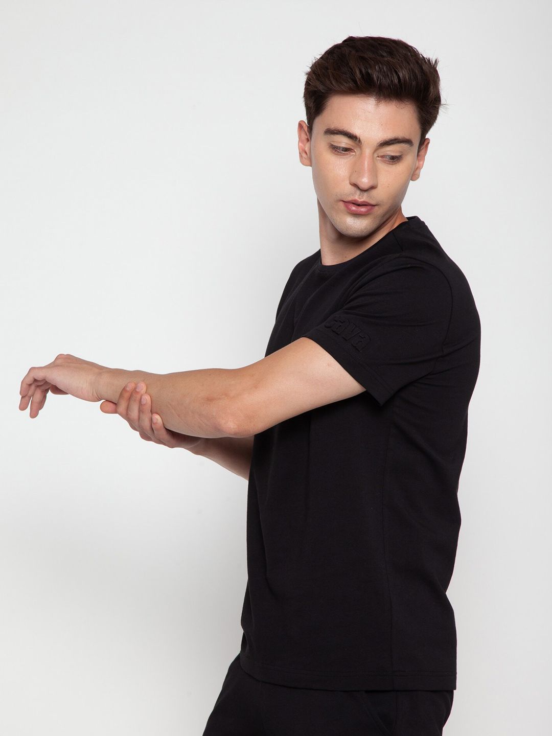 Black Cava Embossed T-Shirt