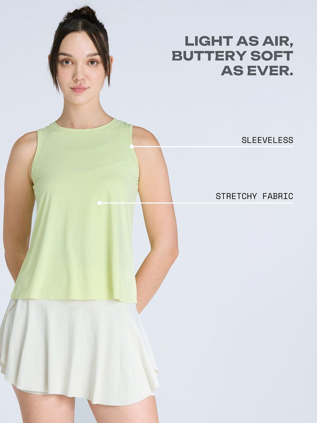 Women Lime Overlap Tank