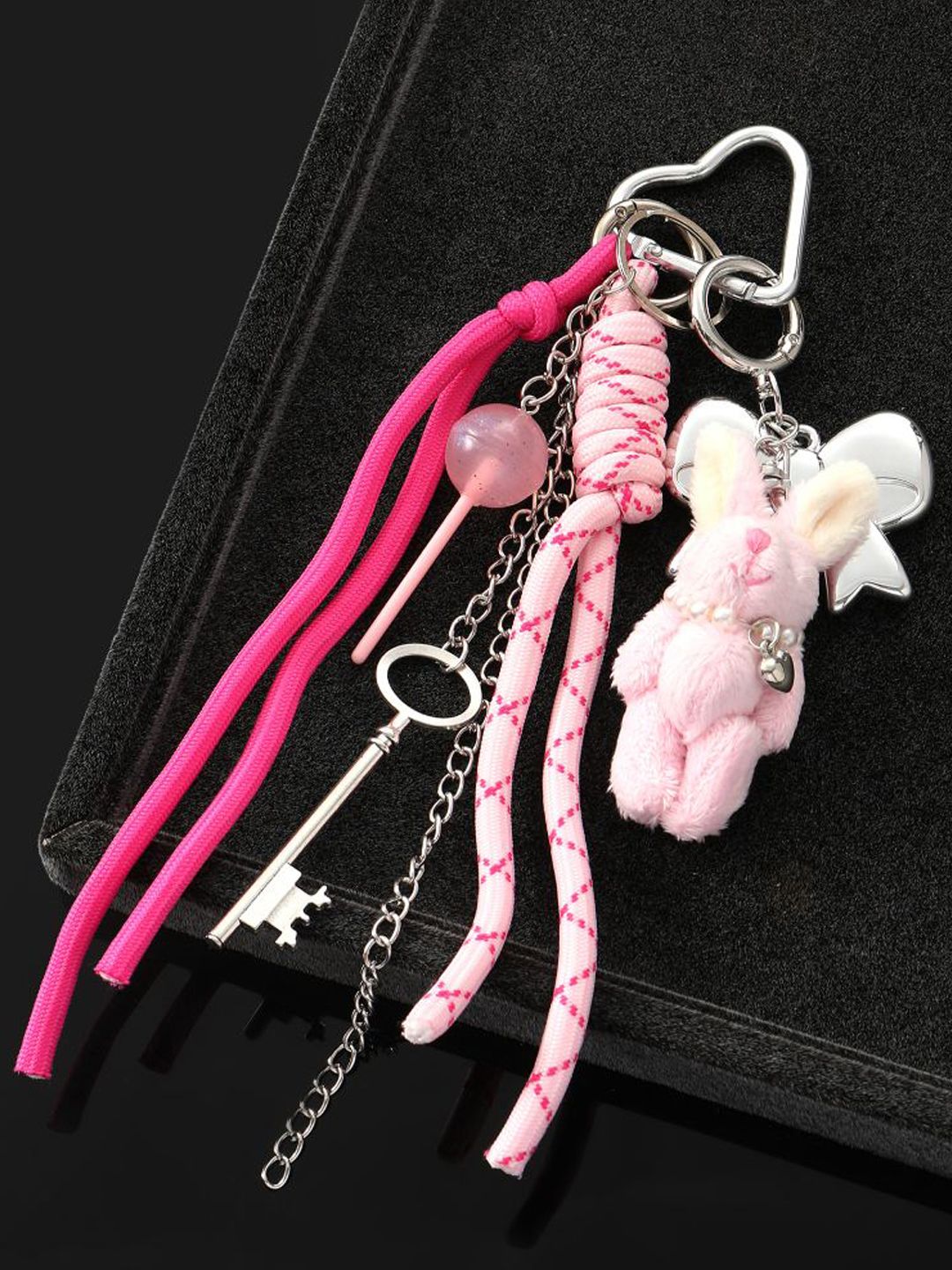 SALTY Pink Bunny Keyring Charm For Bags & Backpacks