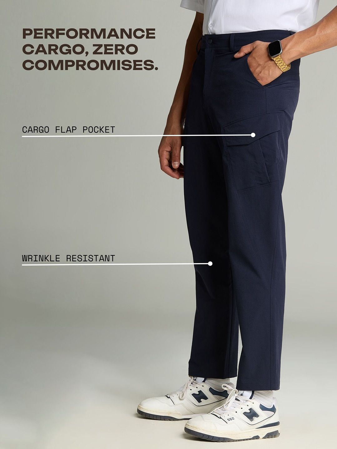 Navy Stride Cargo Pants
