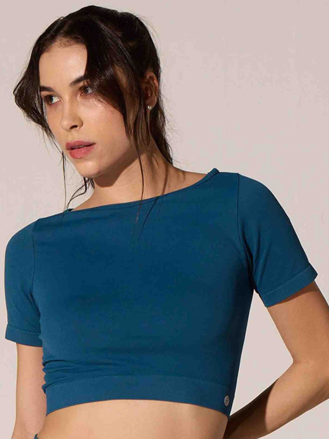 Teal Seamless Sculpt Tee