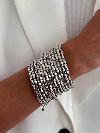 Women Silver-Plated Wraparound Bracelet