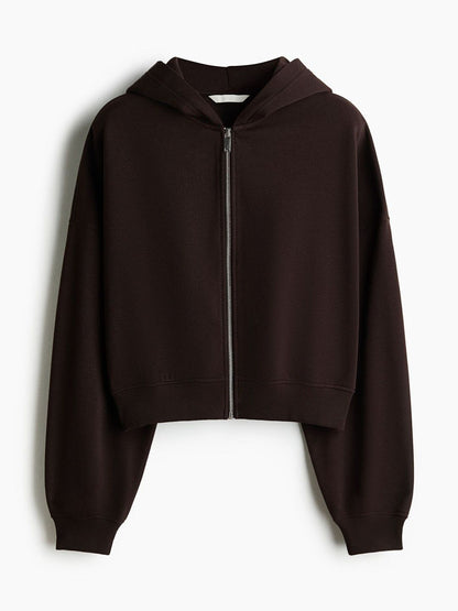 Short zip-through hoodie