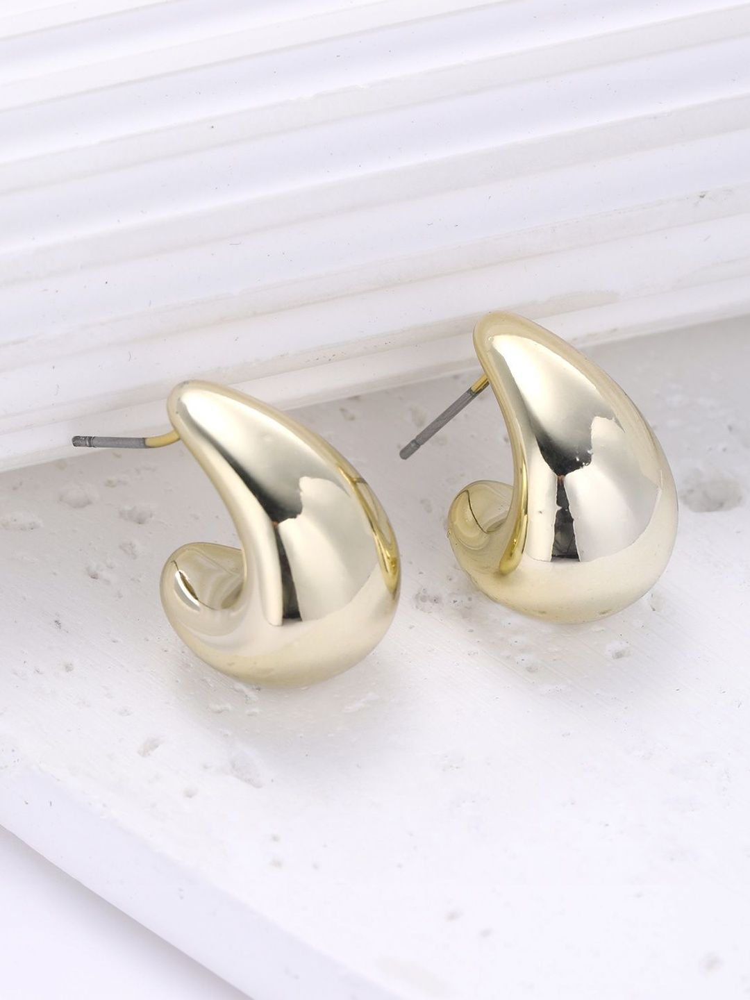 Teardrop Shaped Half Hoop Earrings
