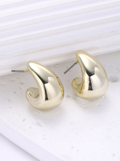 Teardrop Shaped Half Hoop Earrings