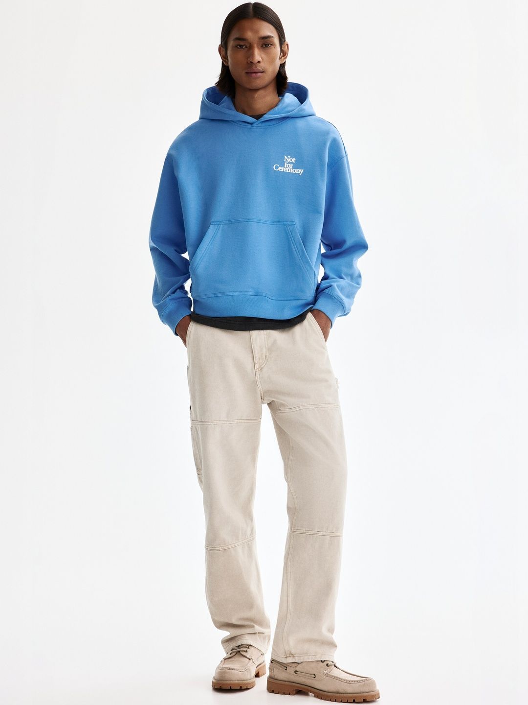 Loose Fit Motif-Detail Hoodie