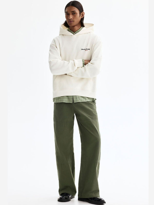 Loose Fit Motif-Detail Hoodie