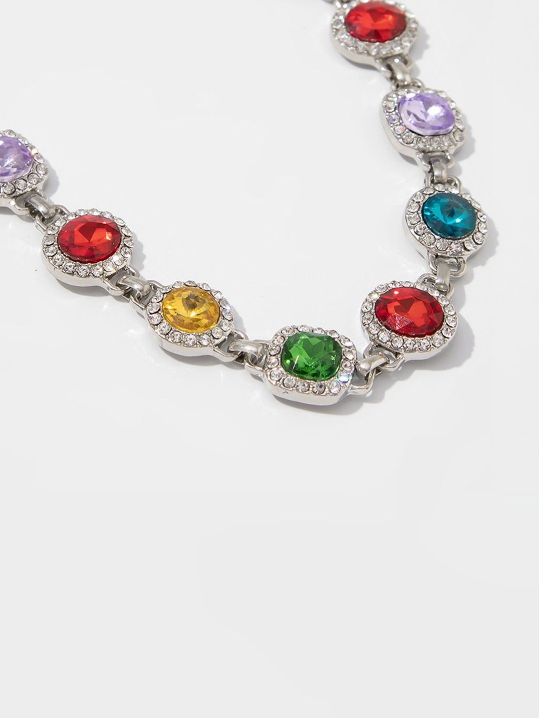Men Antique Silver-Plated Link Bracelet