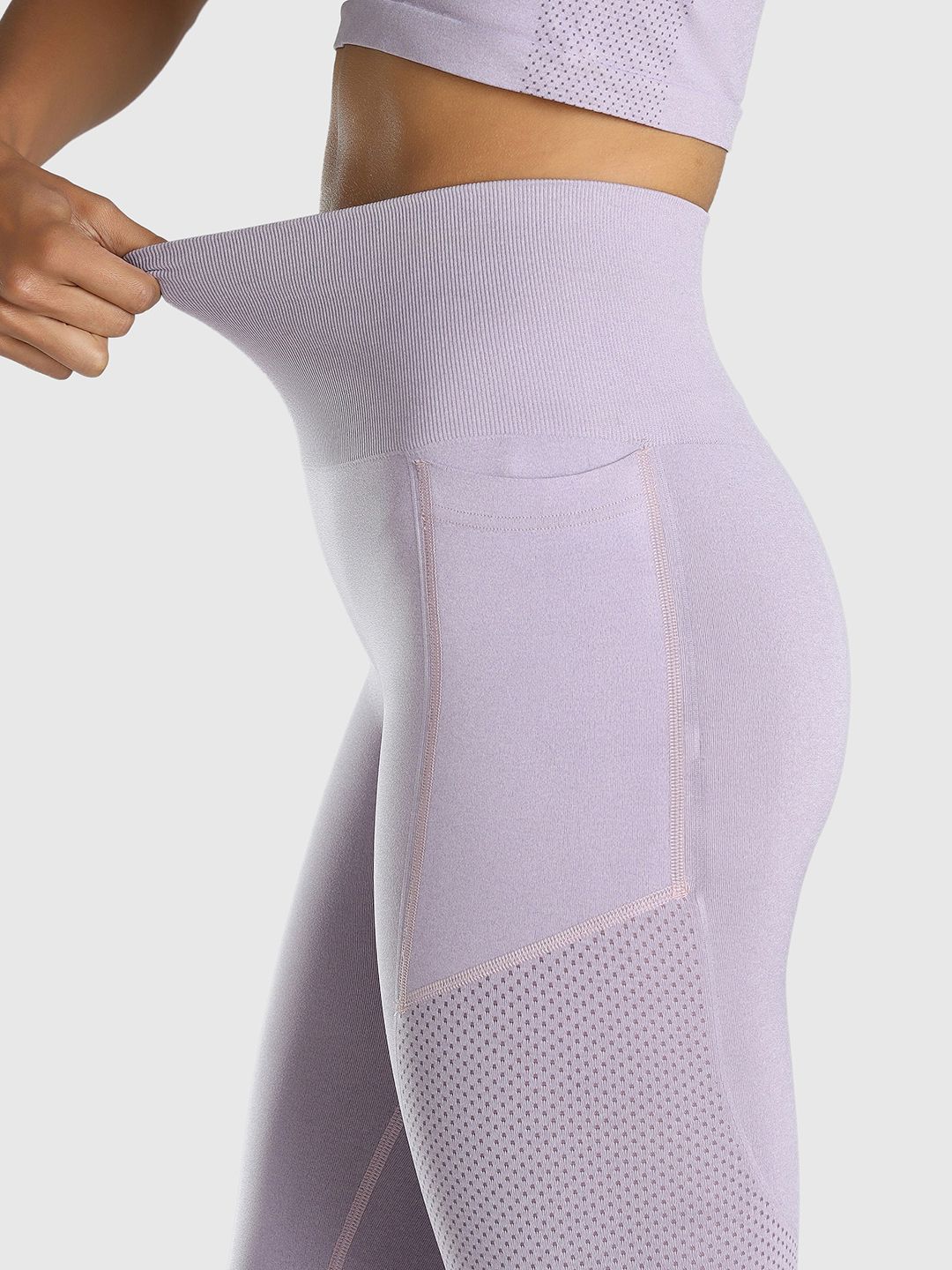 Women Seamless Ankle Length Gym Tights with Pockets