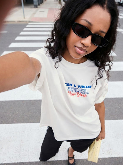 Typography Printed Oversized Fit Cotton T-shirt