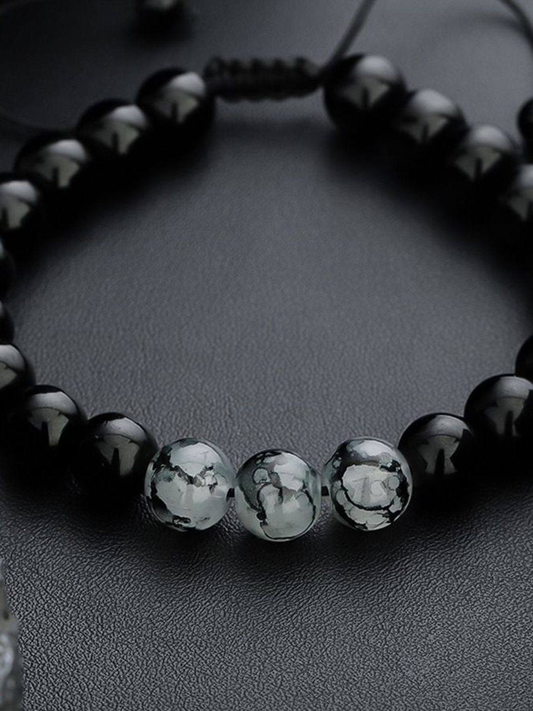 Men Artificial Beaded Wraparound Bracelet