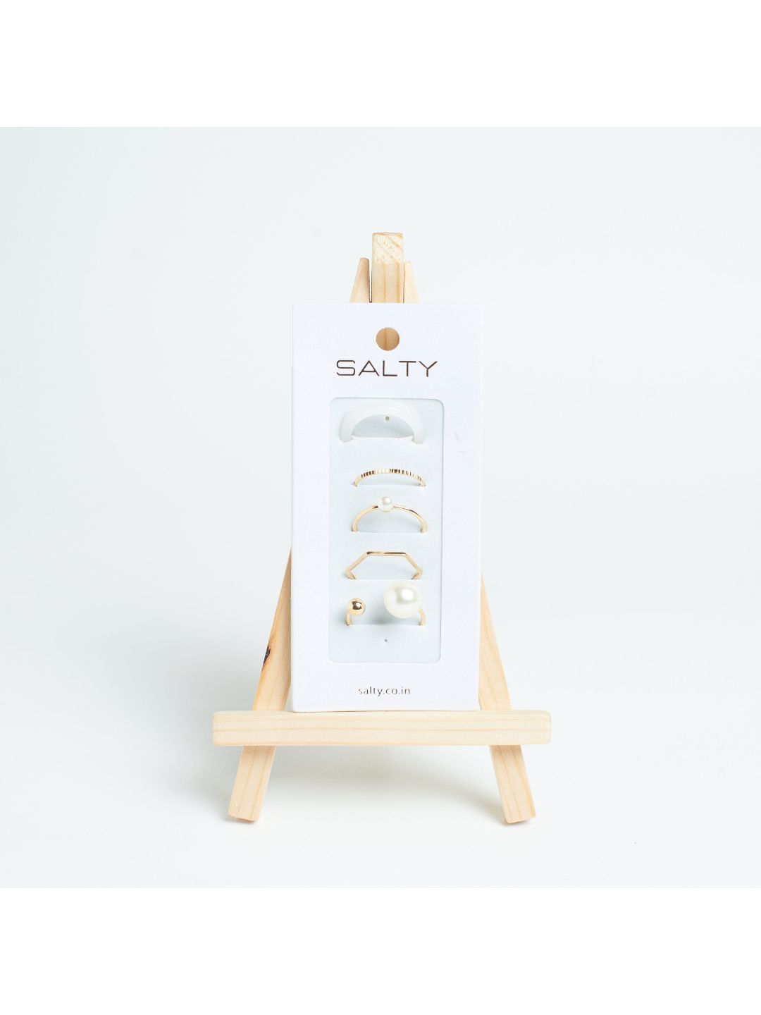 SALTY Set Of 5 Heavenly Stylish Adjustable Finger Ring