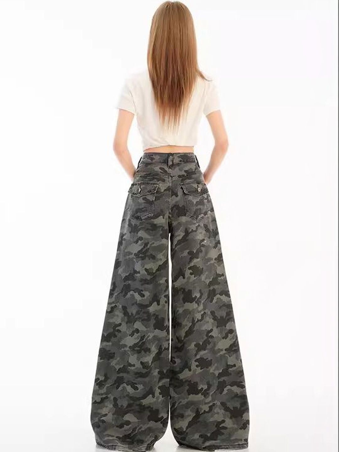 Women Wide Leg High-Rise Printed Jeans