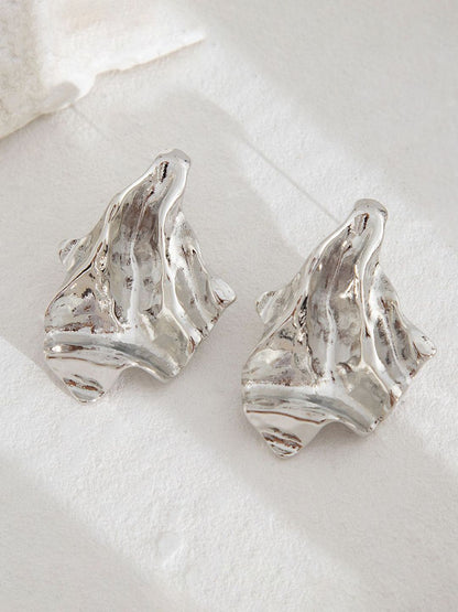 Silver Plated Contemporary Chunky Studs