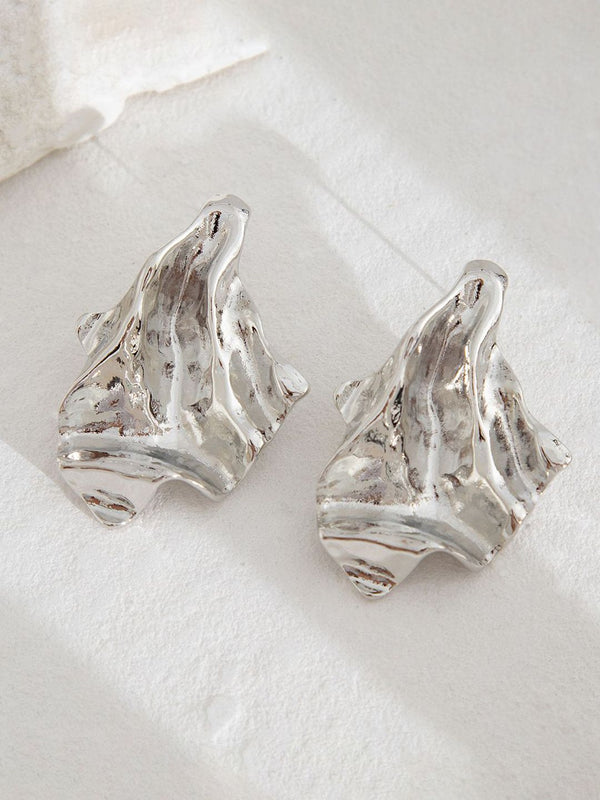 Silver Plated Contemporary Chunky Studs