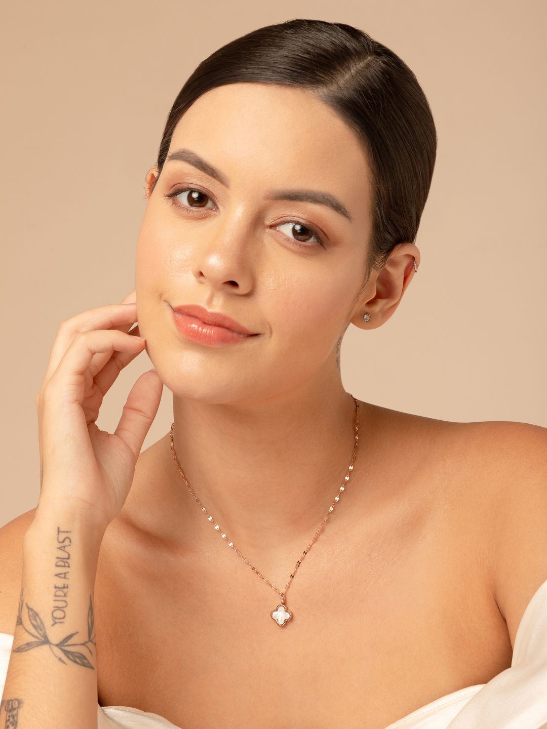 SALTY Gold-Tone Floral-Shaped Necklace and Earrings