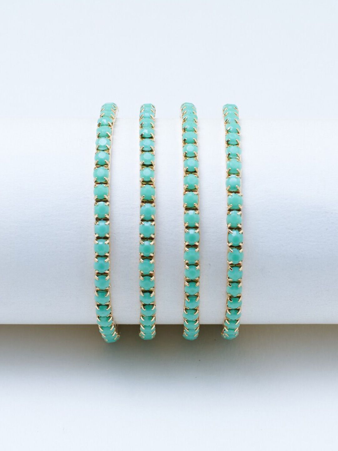 SALTY Set Of 4 Gold-Plated Bangle-Style Bracelets