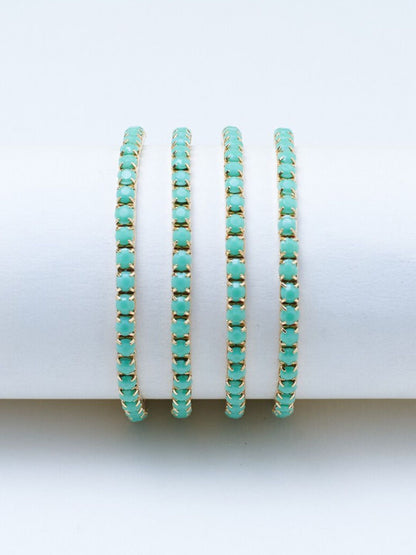 SALTY Set Of 4 Gold-Plated Bangle-Style Bracelets