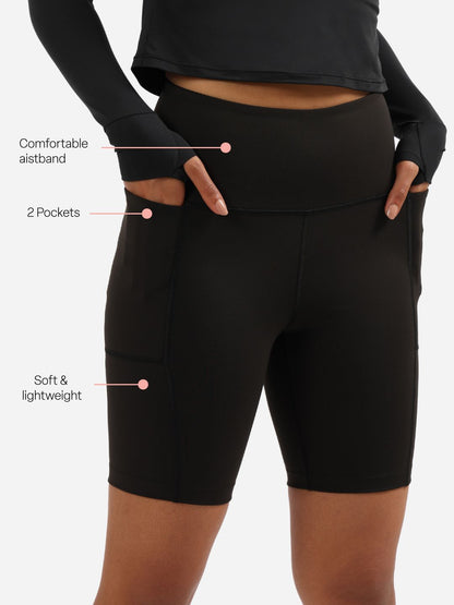 Women Skinny Fit High-Rise Cycling Sports Shorts