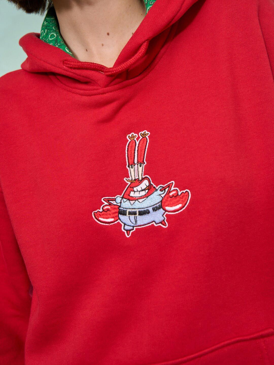 Mr. Krabs Printed Hooded Long Sleeves Pullover