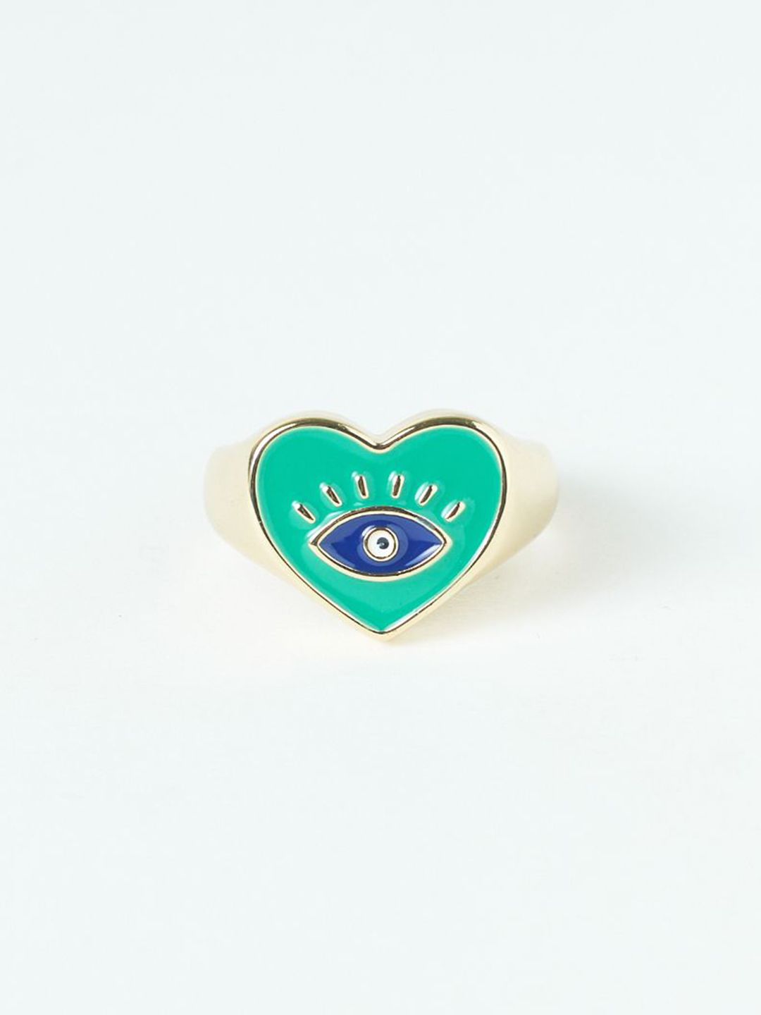 SALTY Enamelled Bella Evil Eye Love Finger Ring