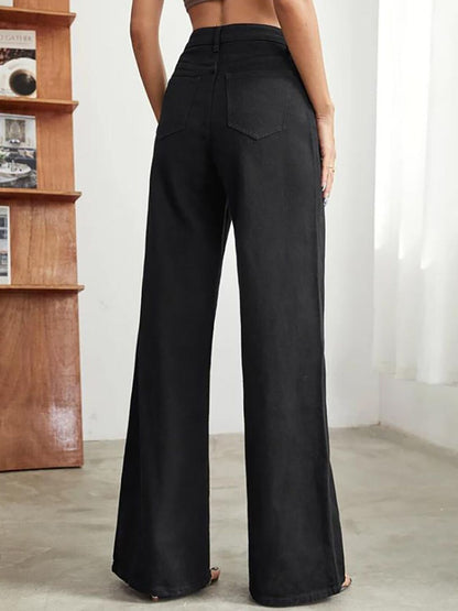 Women Black Jean Straight Fit High-Rise Stretchable Jeans