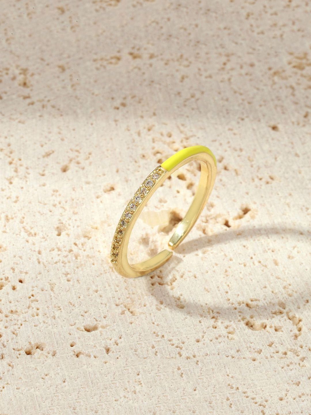 SALTY Stone-Studded Adjustable Finger Ring